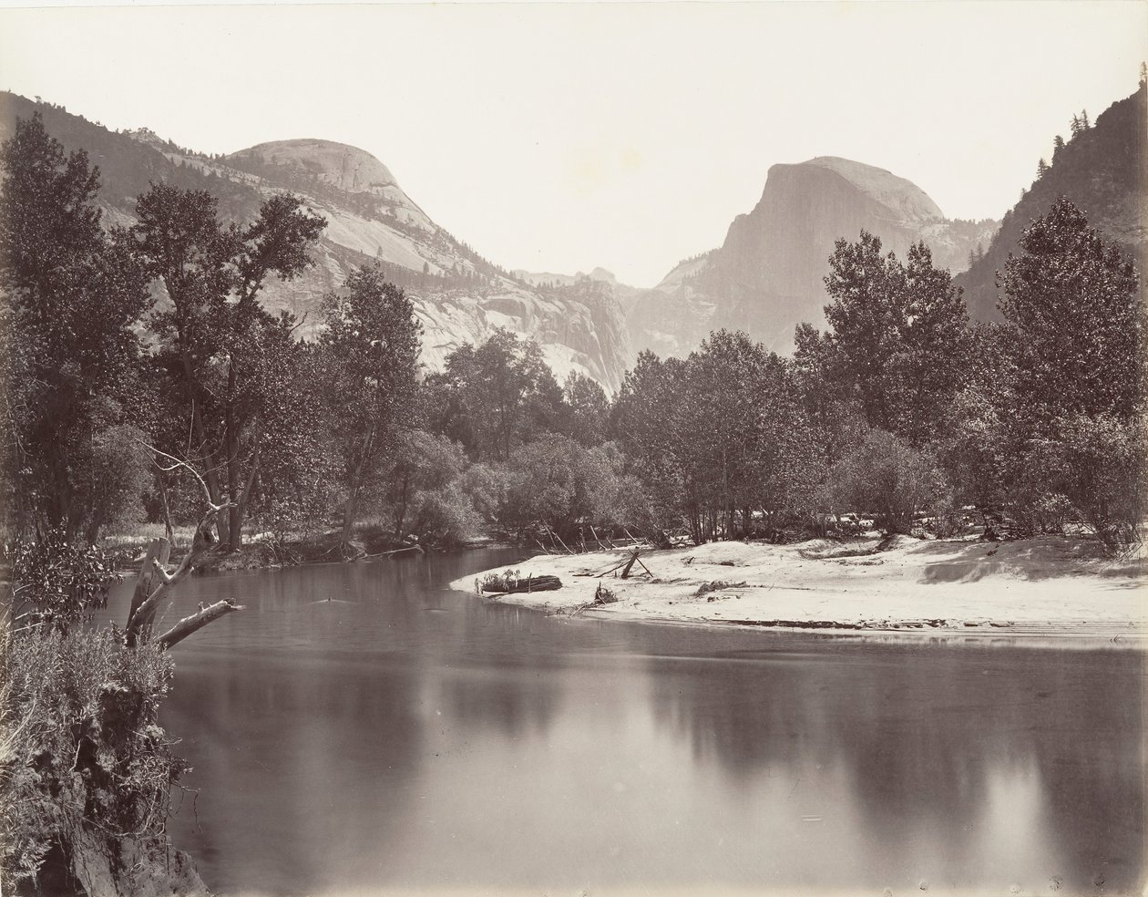 Kuzey ve Güney Kubbesi, Yosemite, yak. 1872, basılmış yaklaşık. 1876. by Carleton E. Watkins.