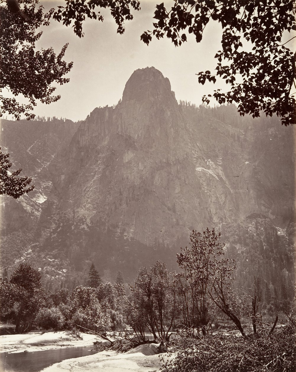 Sentinel Kayası, Yosemite, yak. 1872, basılmış yaklaşık. 1876. by Carleton E. Watkins.