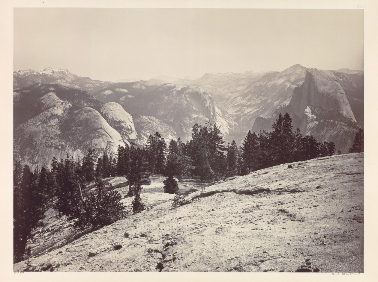 Sentinel Kubbelerinden Kubbeler, Yosemite, c. 1865-1866. by Carleton E. Watkins