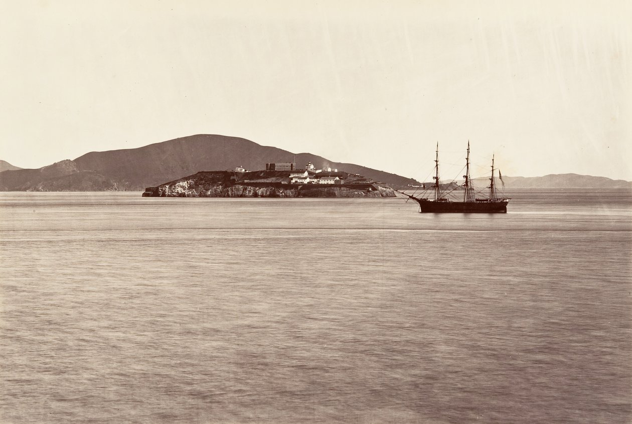 Alcatraz Adası, San Francisco, 1868-69, basılmış yaklaşık. 1876. by Carleton Emmons Watkins