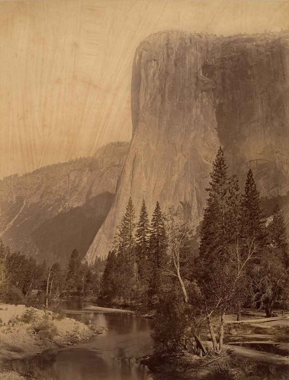 El Capitan, Yosemite, 1865-66. by Carleton Emmons Watkins
