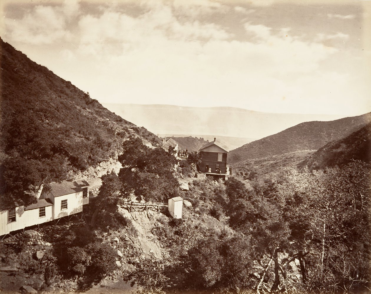 Hot Sulphur Springs, Santa Barbara, 1876, basılmış yakl. 1876. by Carleton Emmons Watkins