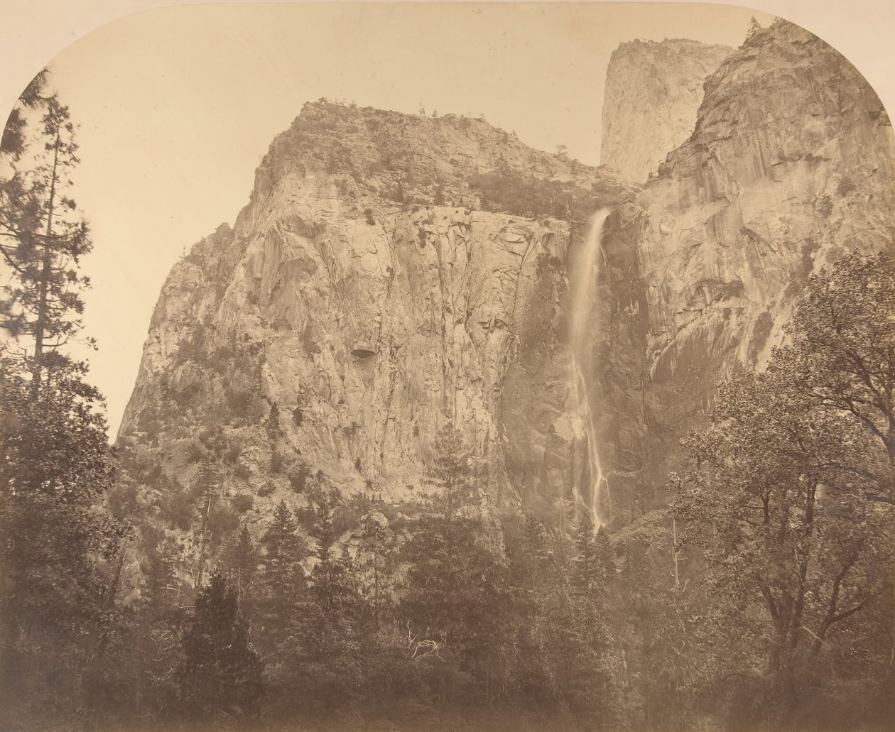 Pohono, Gelin Duvağı, 900 Feet, Yosemite, 1861. by Carleton Emmons Watkins