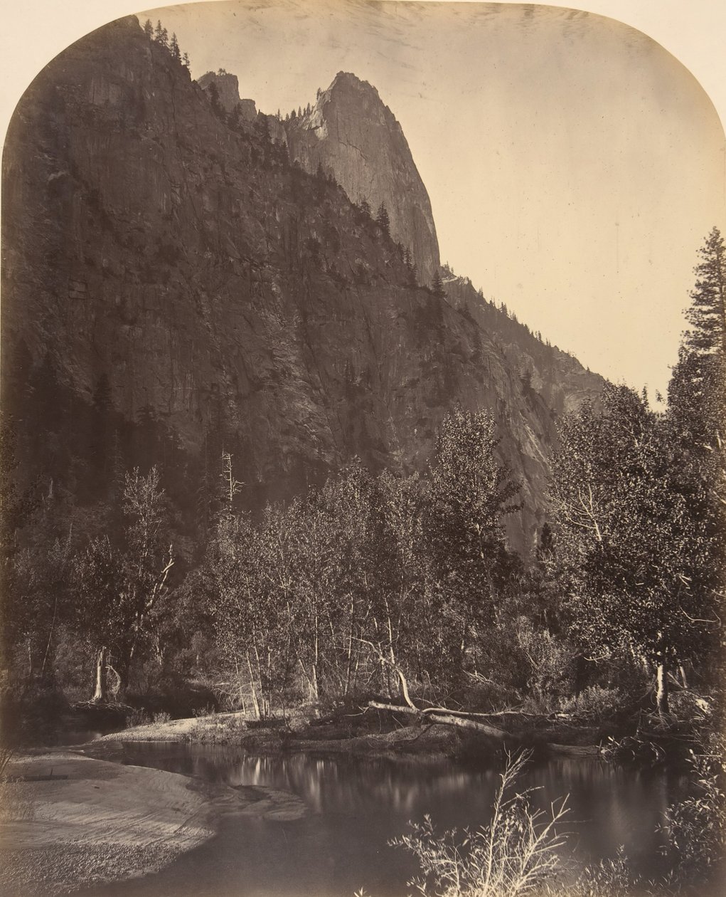Nehir Manzaralı, Sentinel, 3270 Feet, 1861. by Carleton Emmons Watkins