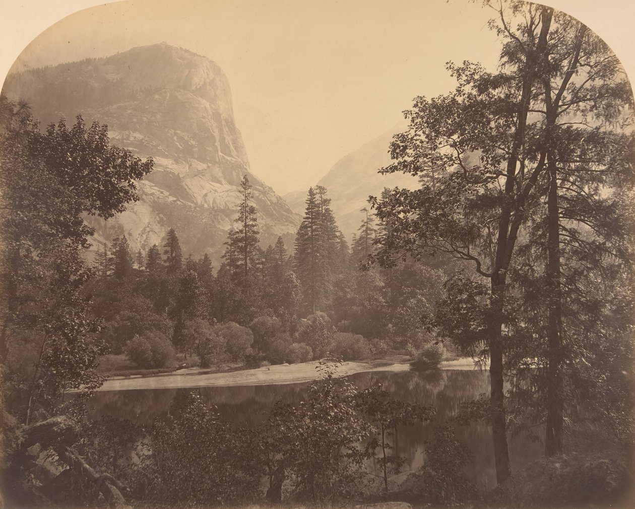 Yarım Kubbenin Eteğindeki Göl, 1861. by Carleton Emmons Watkins