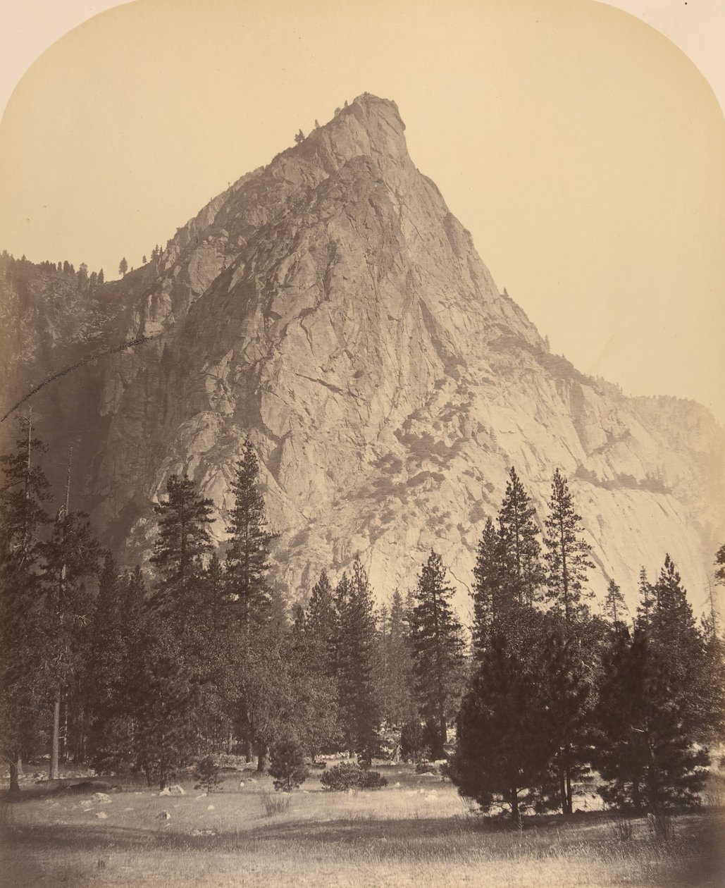Üç Kardeş, Önden Görünüm, 4480 Feet, 1861. by Carleton Emmons Watkins