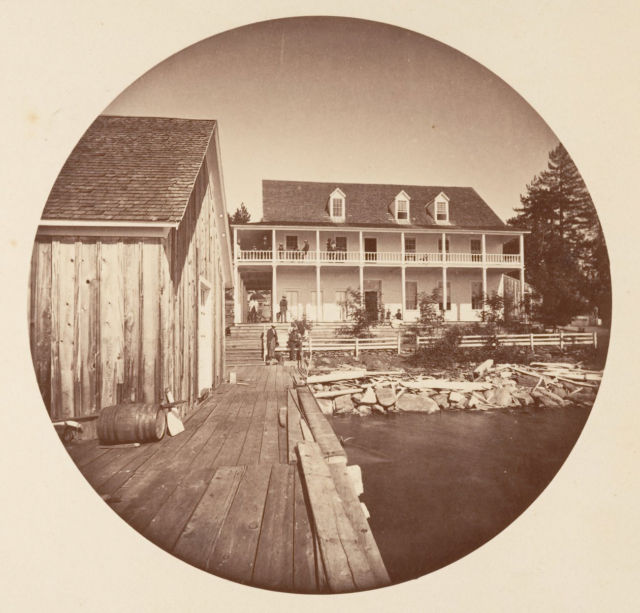 Warm Springs Otel Lake Tahoe, yaklaşık. 1878. by Carleton Emmons Watkins