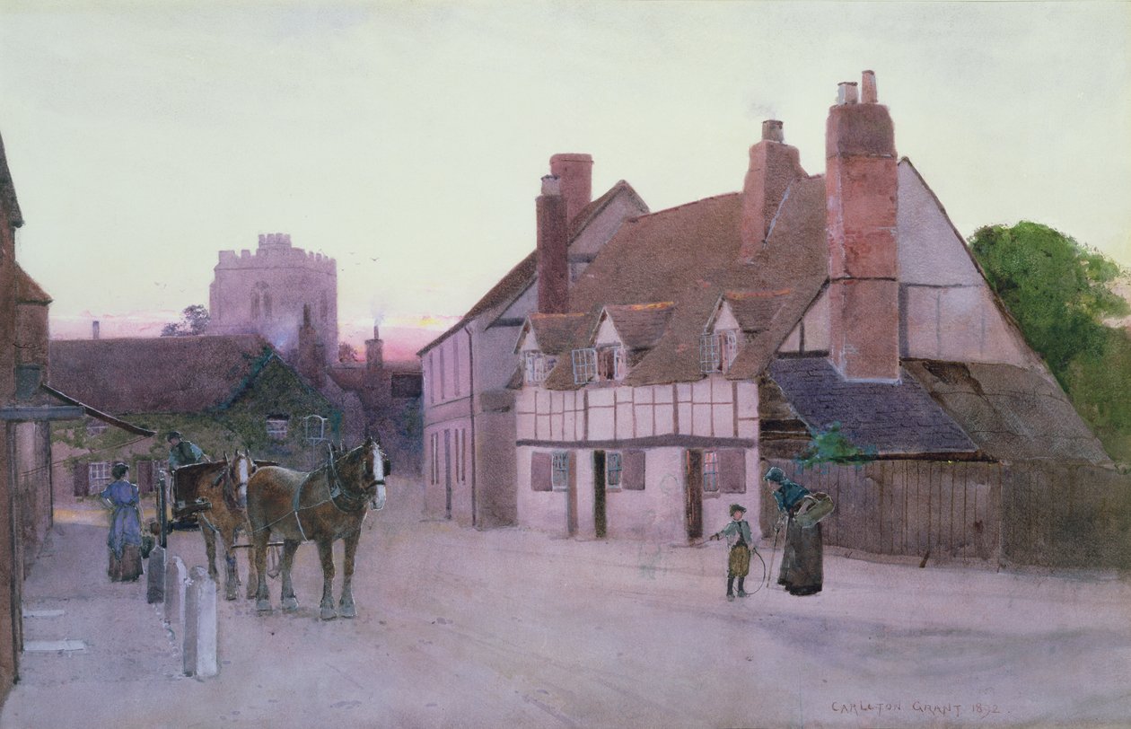 Alacakaranlık, Cookham, 1892 (kağıt üzerinde wc) by Carleton Grant