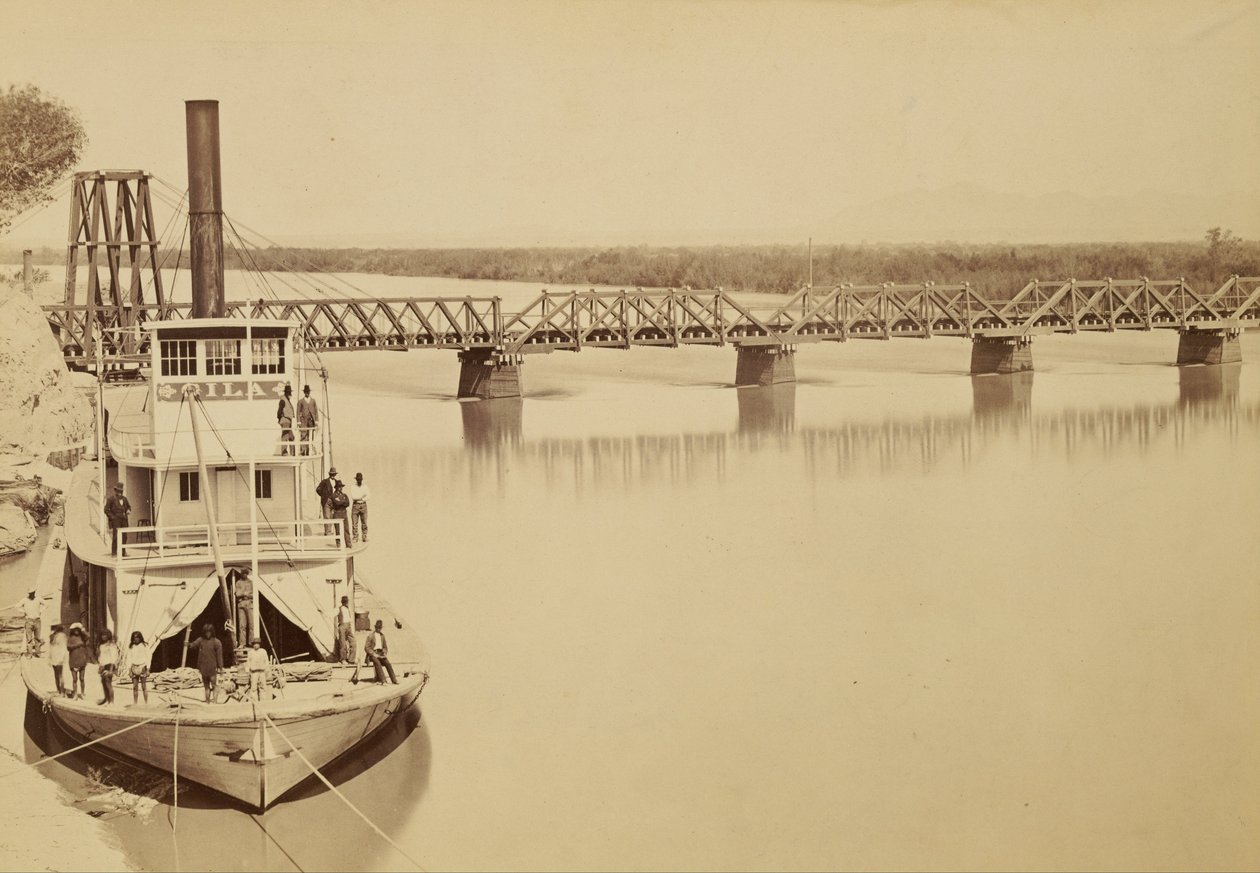 Colorado Yuma üzerinde köprü by Carleton Watkins