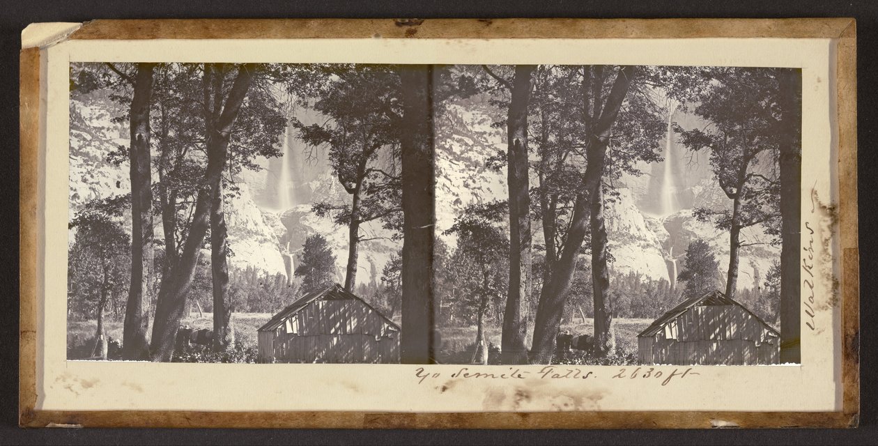 Yo Semite Şelalesi. 2630 fit by Carleton Watkins