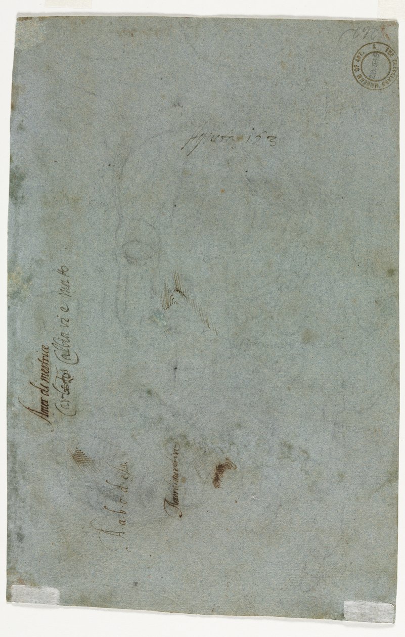 Bir Çocuğun Kafasının Eskizini verso, c. 1586. by Carletto Caliari