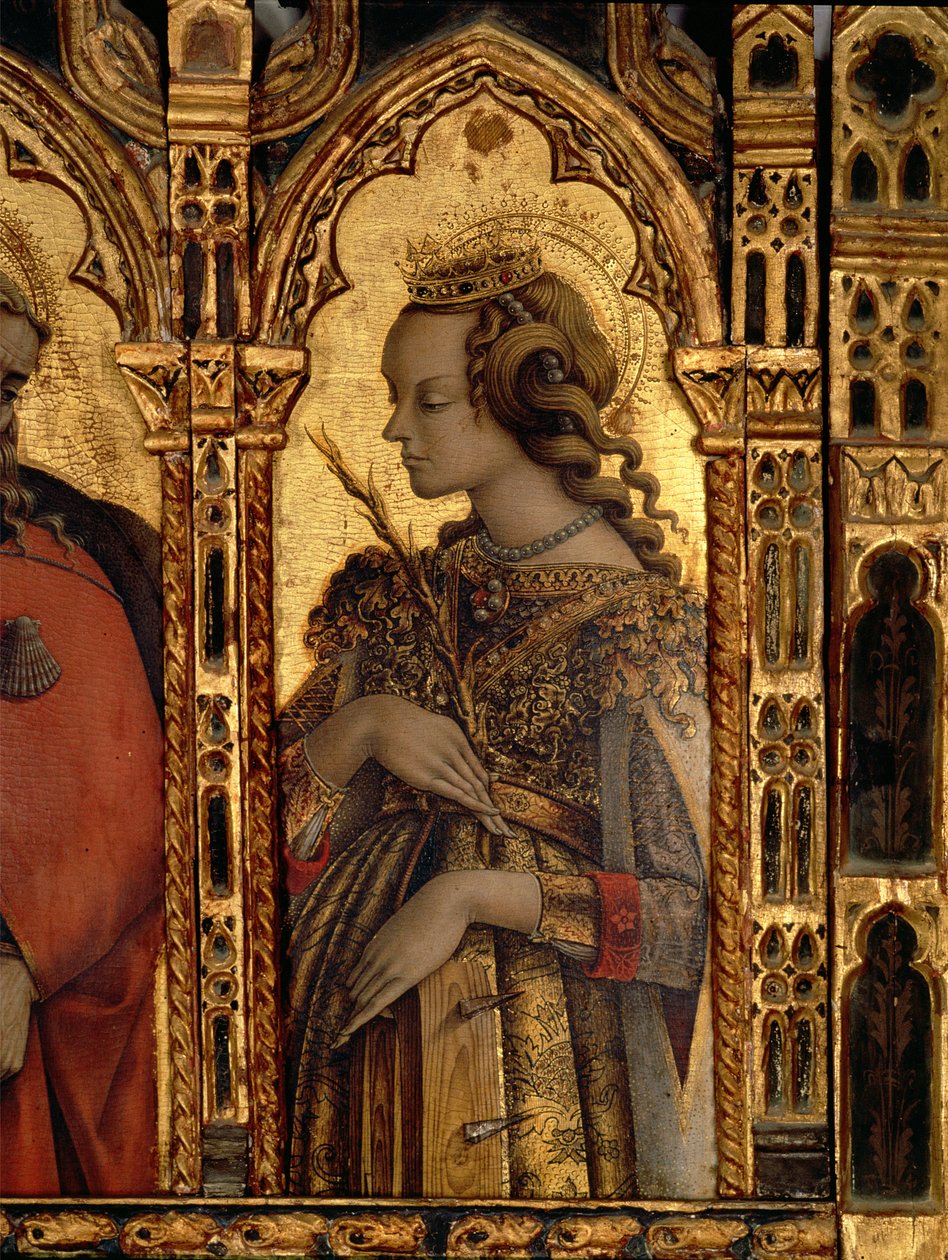 İskenderiyeli St. Catherine, San Martino poliptiğinden detay (panelde tempera) (bkz. 76669) by Carlo Crivelli