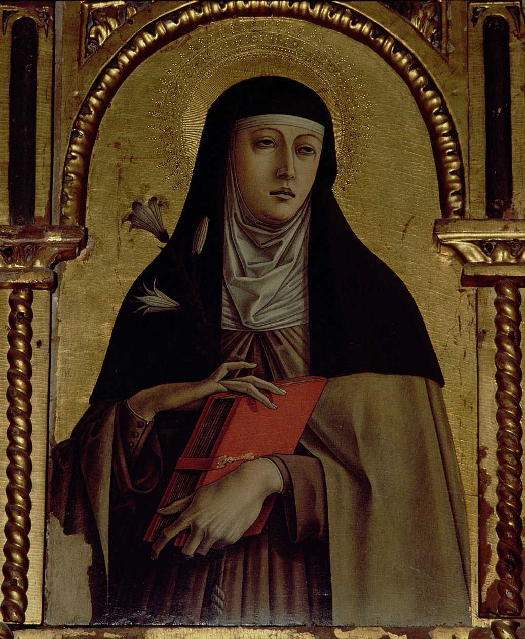 St. Clare, Santa Lucia üçlüsünden detay (panelde tempera) by Carlo Crivelli
