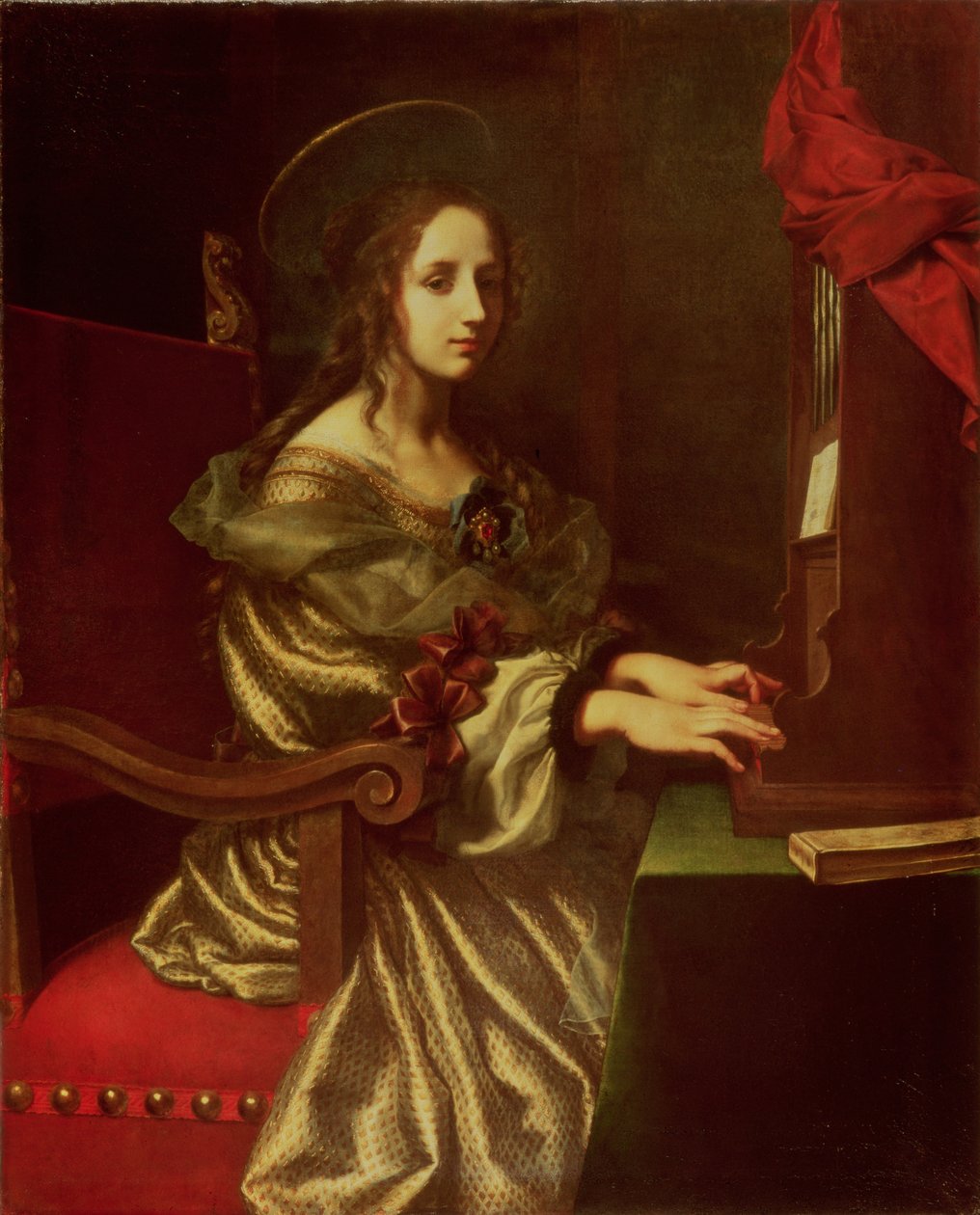 Aziz Cecilia (müzisyenlerin hamisi) by Carlo Dolci