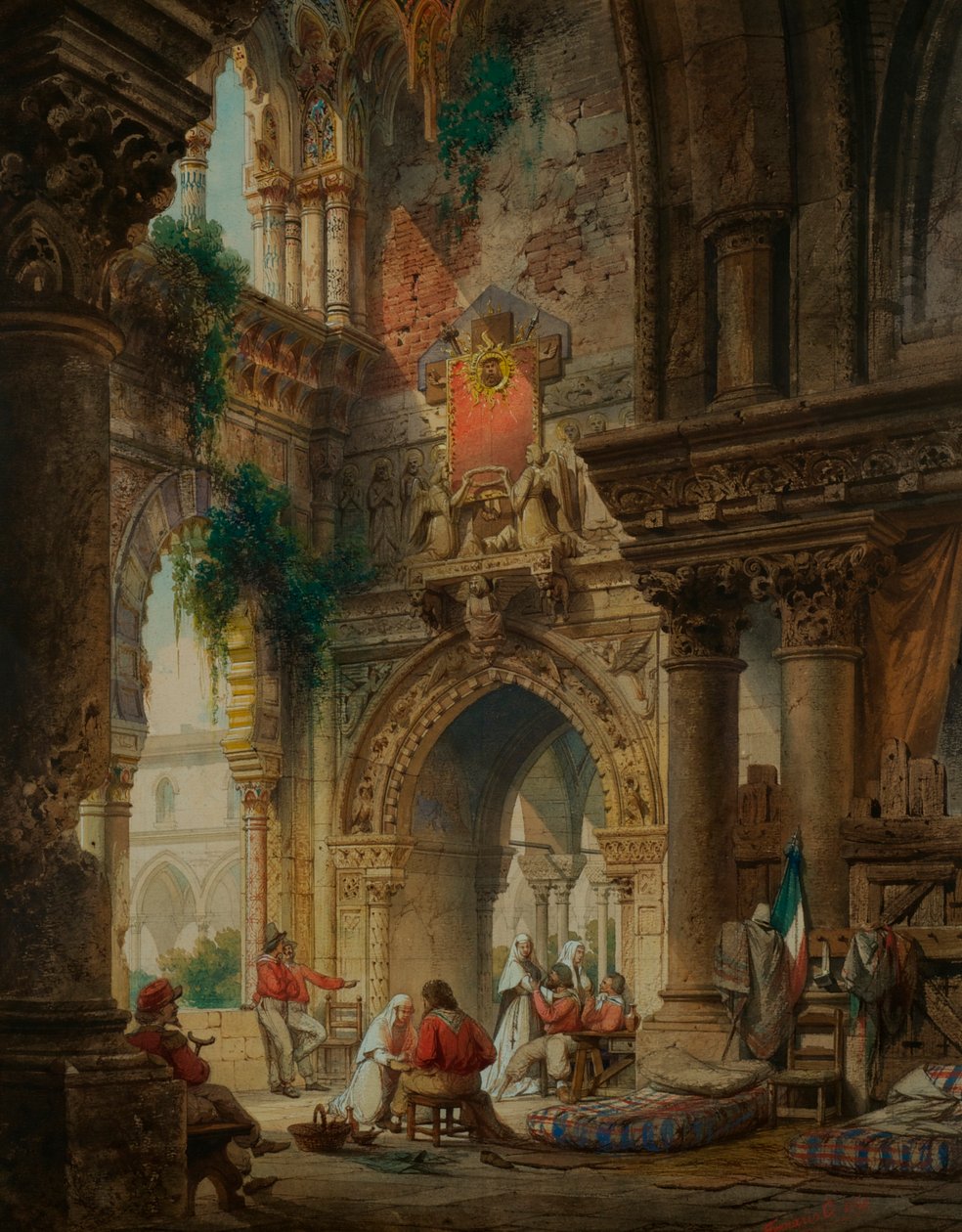 Palermo Manastırı, c.1850 by Carlo Ferrario