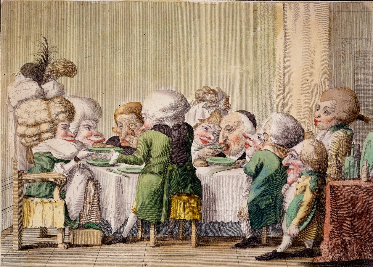 Yemek, c.1790 (el boyaması gravür) by Carlo Lasinio