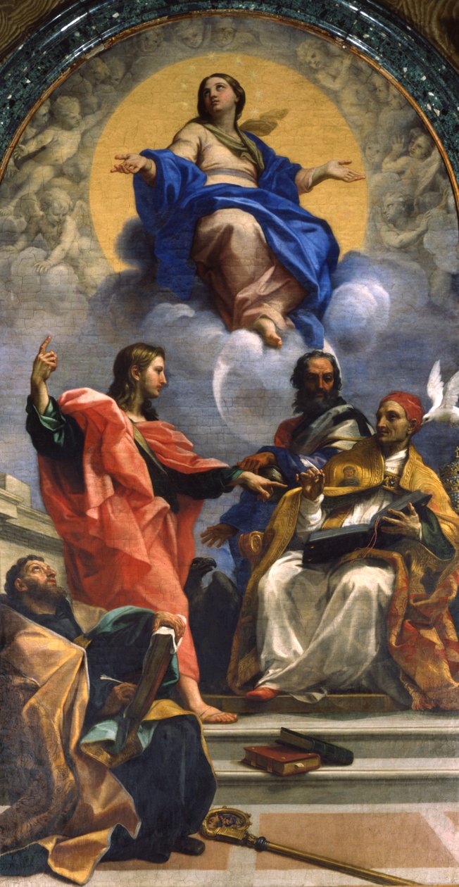 Aziz John ve Aziz Augustine ile Immaculate Conception by Carlo Maratta or Maratti
