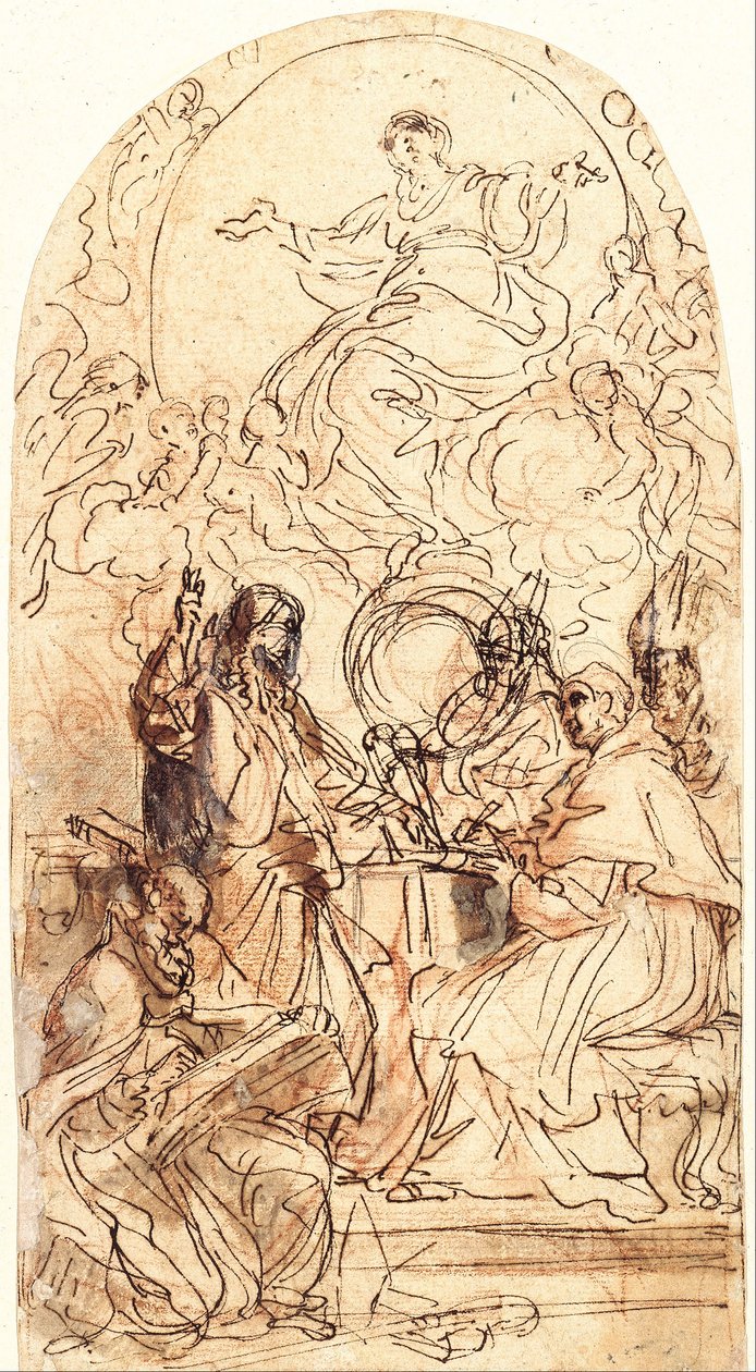Hilal Üzerinde Madonna ve Dört Aziz by Carlo Maratta or Maratti