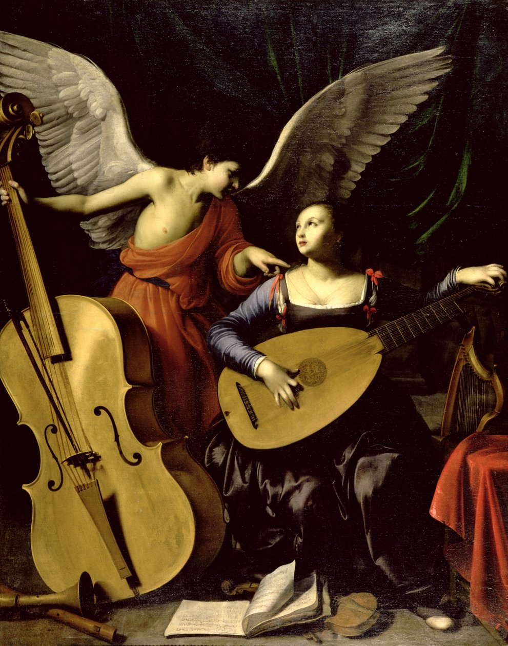 Aziz Cecilia ve Melek by Carlo Saraceni