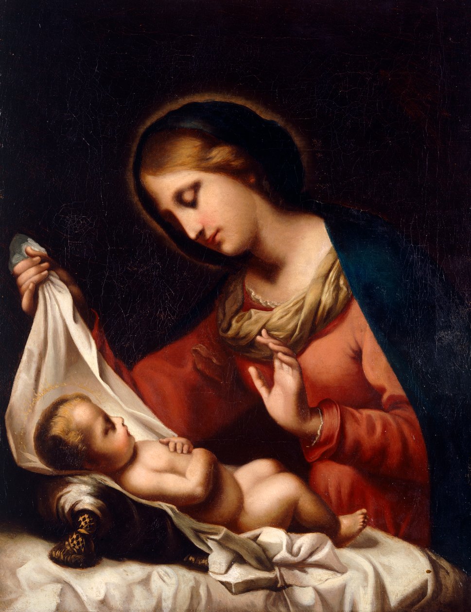 Madonna ve Çocuk (tuval üzerine yağlıboya) by Carlo (after) Dolci