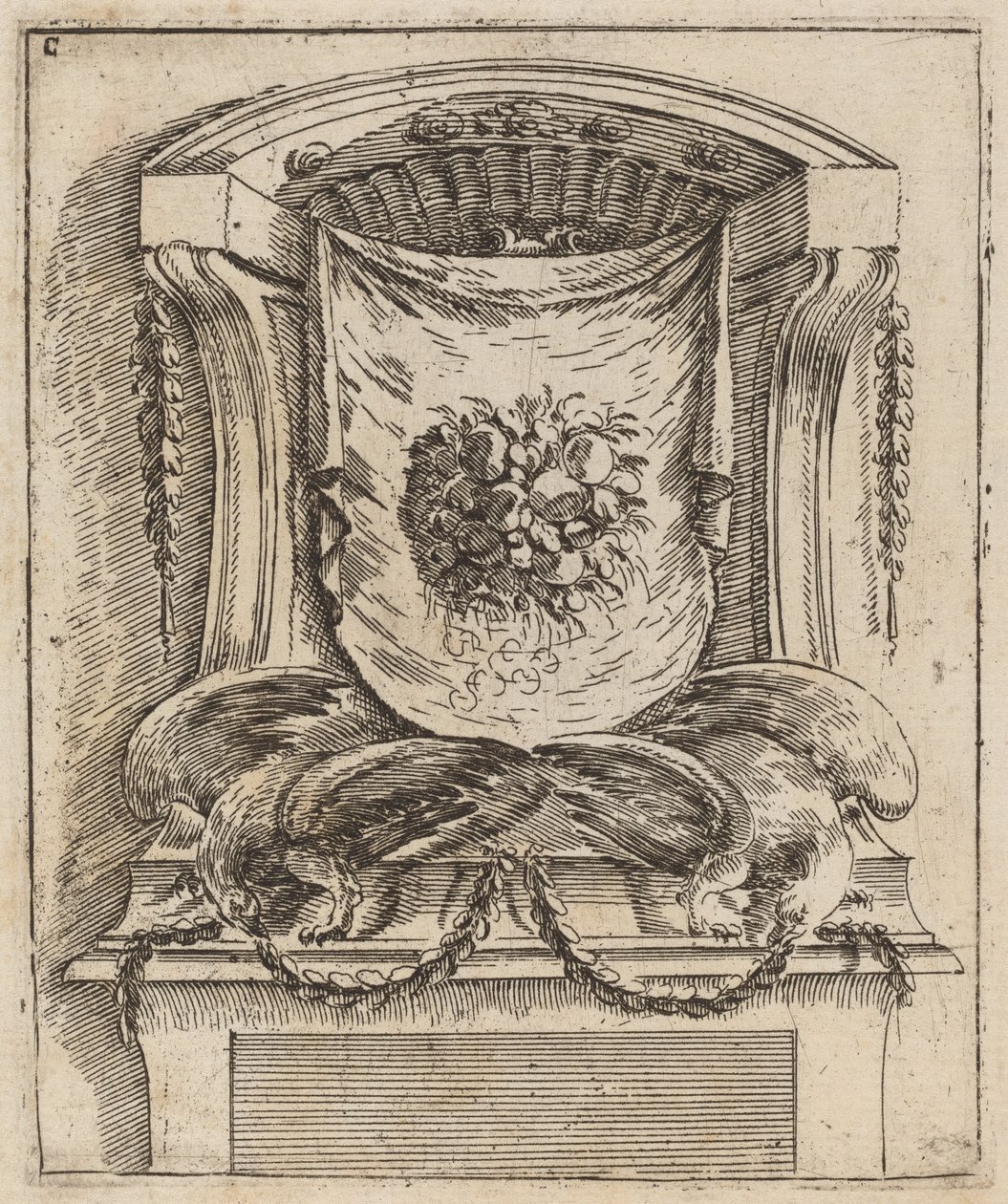 Meyveli Perdeli Mimari Motif by Carlo Antonio Buffagnotti