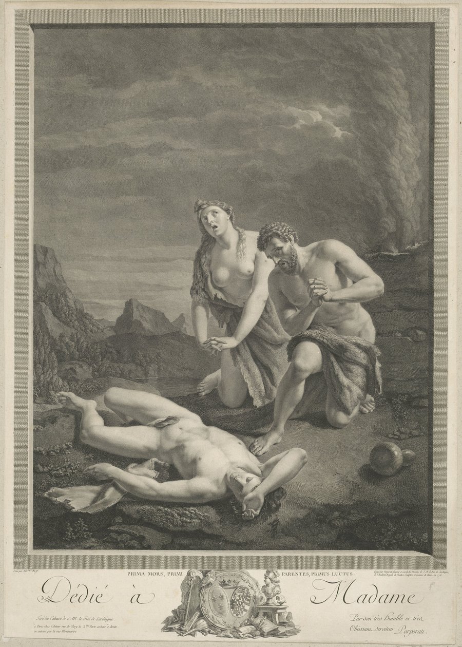Adem ve Havva, Habil'in cesedinde by Carlo Antonio Porporati