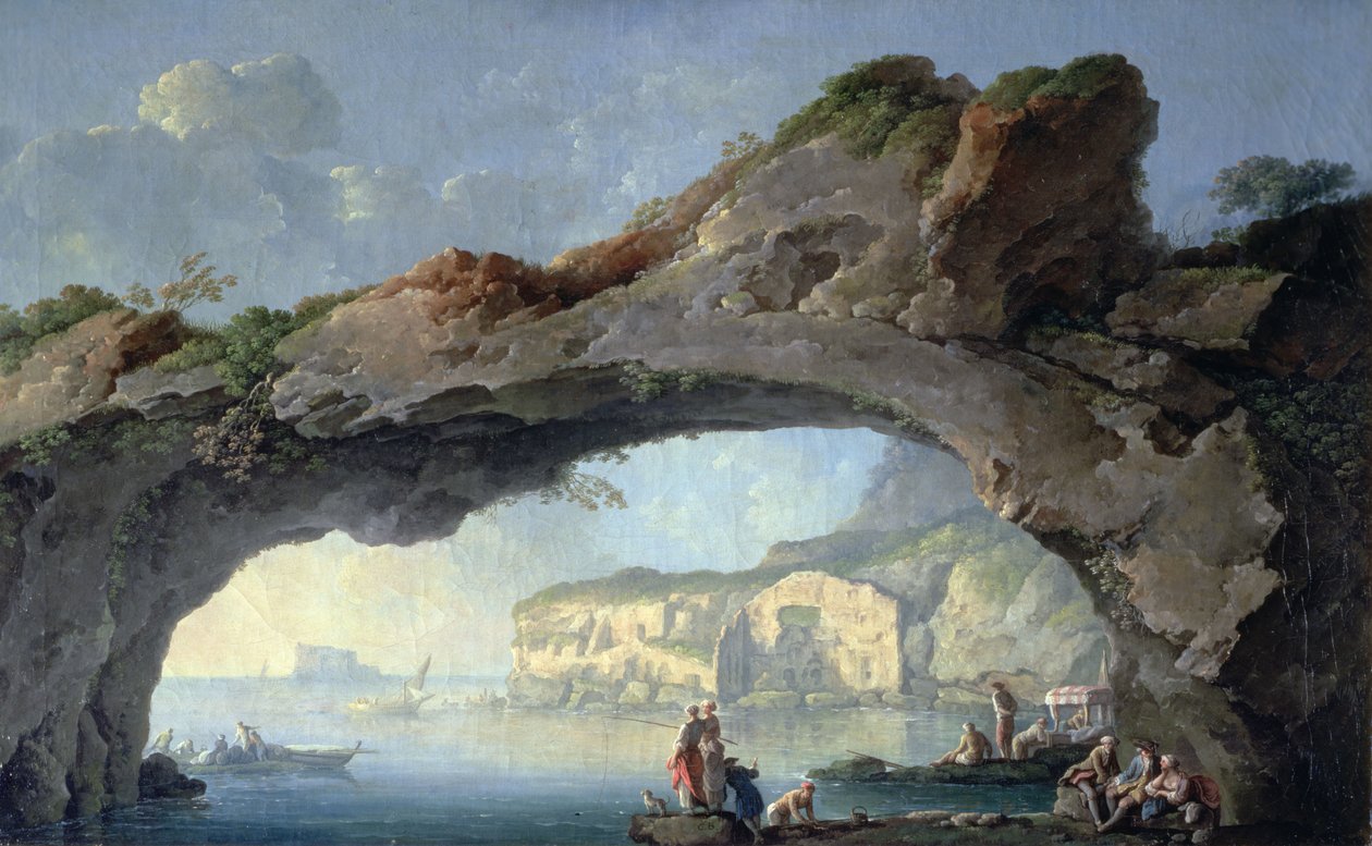 Napoli Denizi manzaralı Büyük Kaya Kemeri by Carlo Bonaria or Bonavia