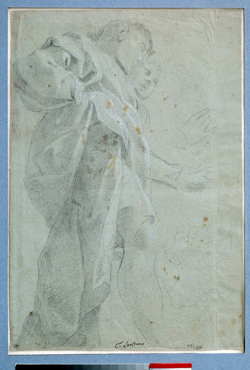 Perdeler ayakta duran iki adam Mürekkeple çizim ve Carlo Bononi (1569-1632) Dim. 0,27 x 0,39 m Paris. Louvre müzesi by Carlo Bononi