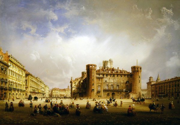 Piazza Castello, Torino, 1852 by Carlo Bossoli
