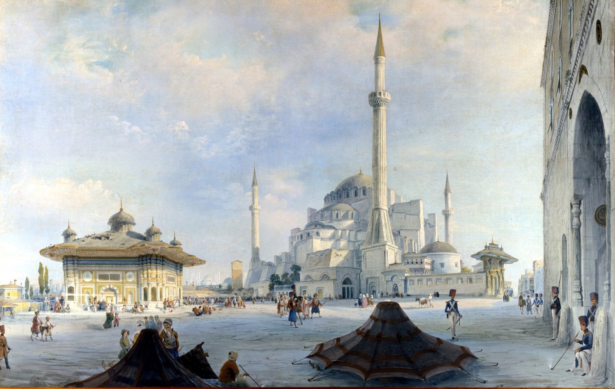Konstantinopolis camii: Ayasofya (Ayasofya).Resim Carlo Bossoli tarafından by Carlo Bossoli
