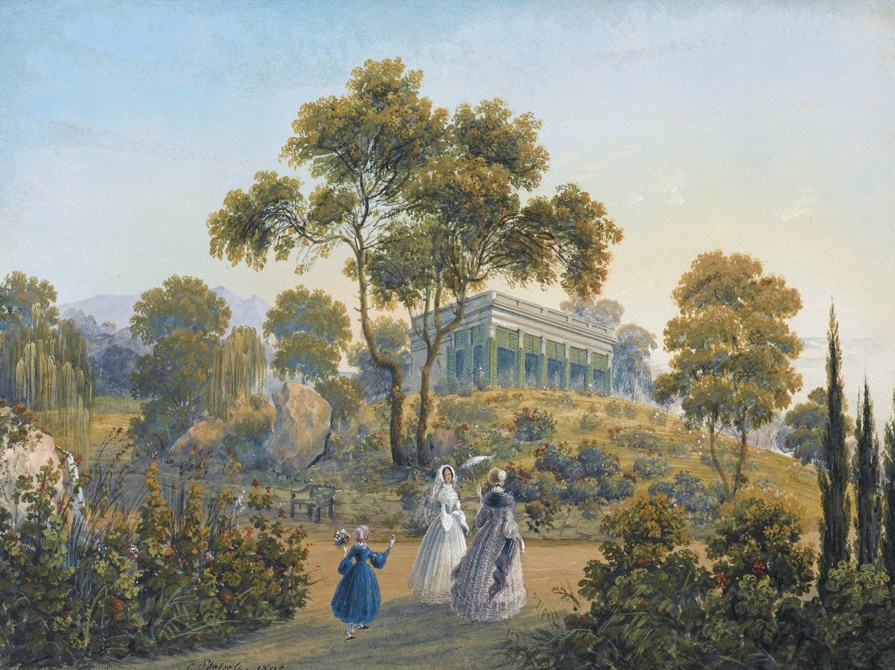 Miskhor'un görünümü, yaklaşık 1842 by Carlo Bossoli