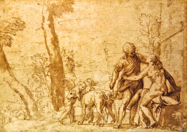 Toplantı, c.1590 (sepya mürekkebi ve kağıt üzerinde yıkama) by Carlo Caliari