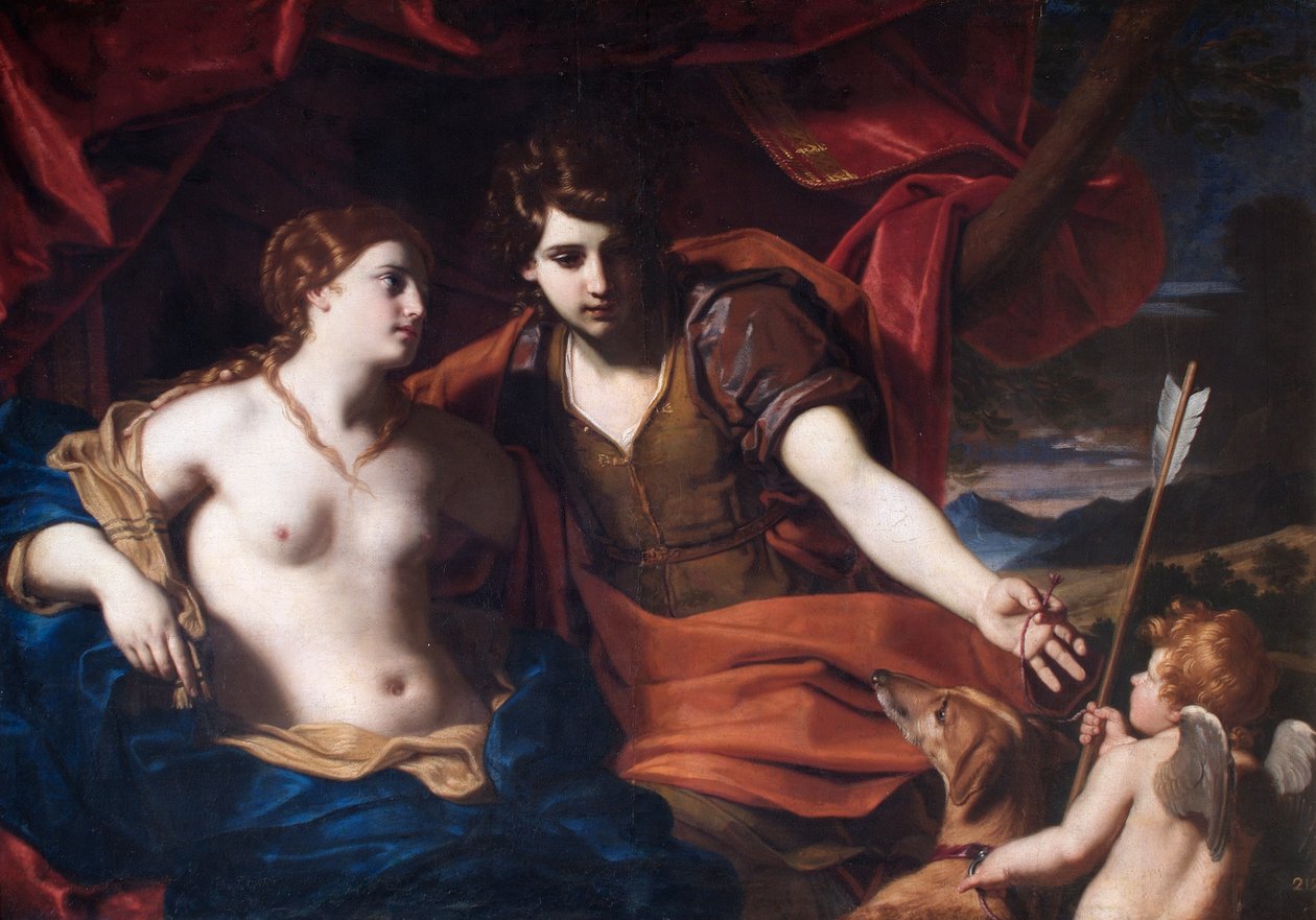 Venüs ve Adonis, 1650'den sonra (tuval üzerine yağlıboya) by Carlo Cignani