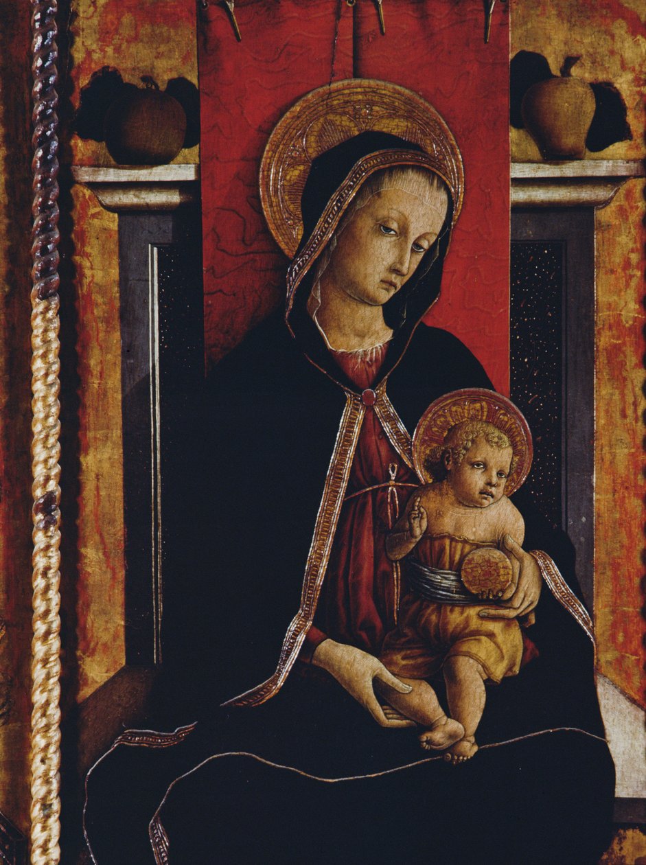 Madonna ve Çocuk, San Silvestro poliptiğinden detay, 1468 (panelde tempera) (bkz. 76657) by Carlo Crivelli