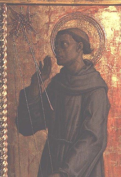 Aziz Francis, San Silvestro poliptikinden detay by Carlo Crivelli