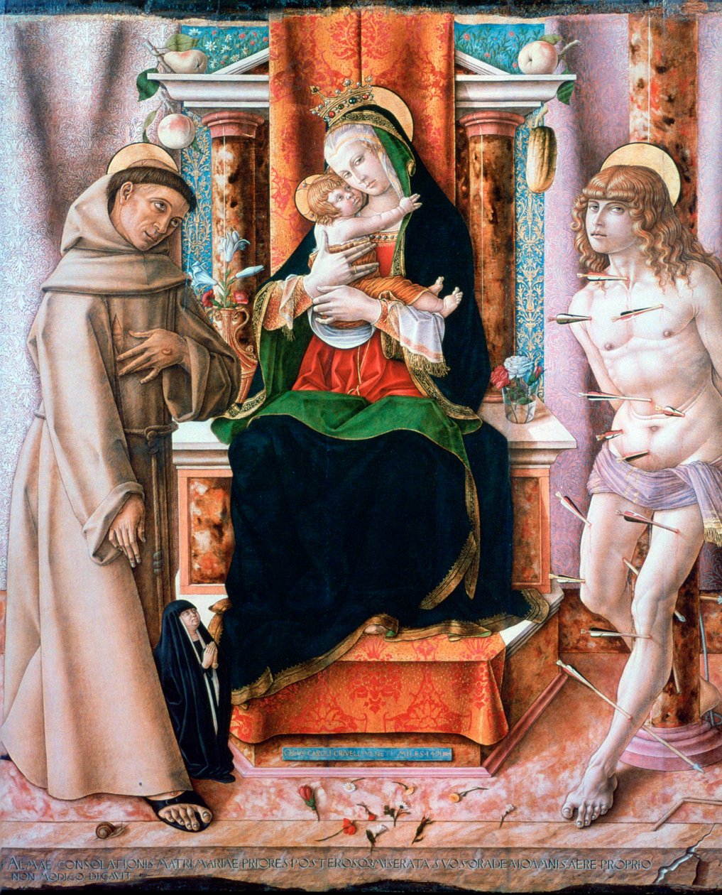 Aziz Francis ve Sebastian ile Bakire ve Çocuk, 1491 by Carlo Crivelli