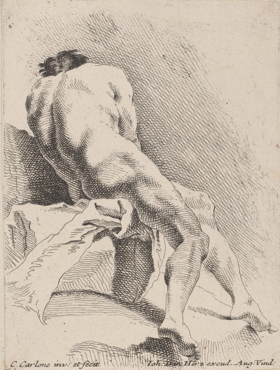 Akademik Çalışma, arkadan bakıldığında, 1725-75. by Carlo Innocenzo Carloni