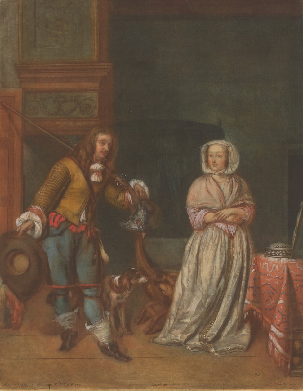 Bir Hanımefendiyi Ziyaret Eden Avcı, 17831786. by Carlo Lasinio