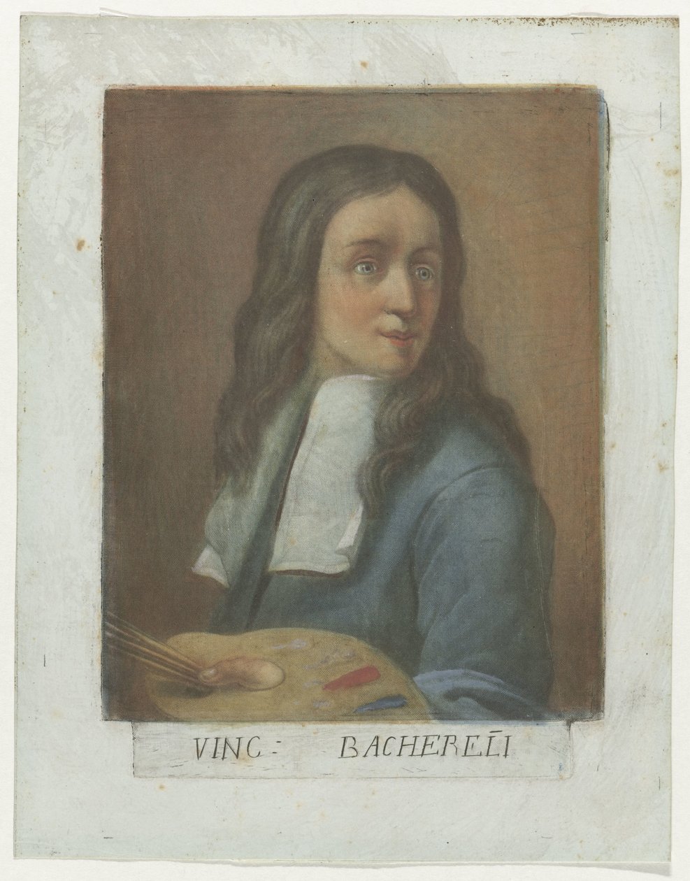 Portret van schilder Vincenzo Bachereli Kunstenaarszelfportretten in de Uffizi Gallery te Florence (seri başlığı) Real Galleria di Firenze