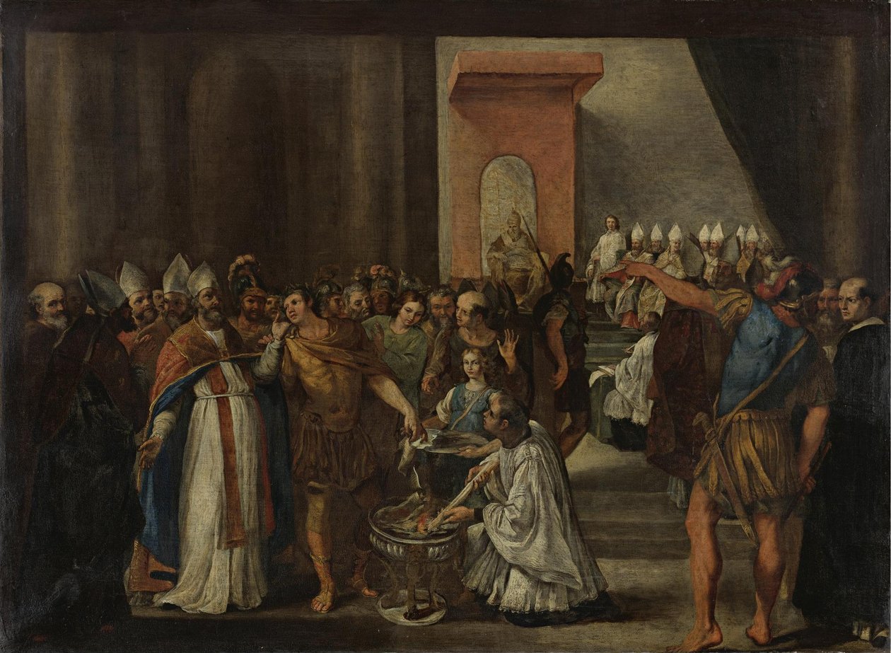 İmparator Konstantin, Arian kitaplarını yakıyor, 1640
