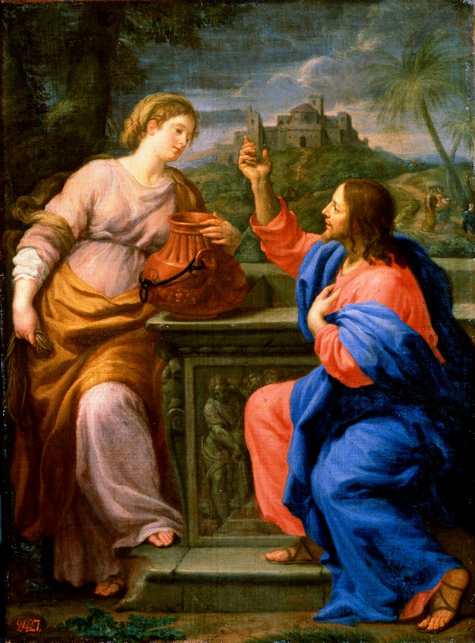 Jacobs Well'de İsa ve Samiriyeli Kadın. c.17. yüzyıl. by Carlo Maratta