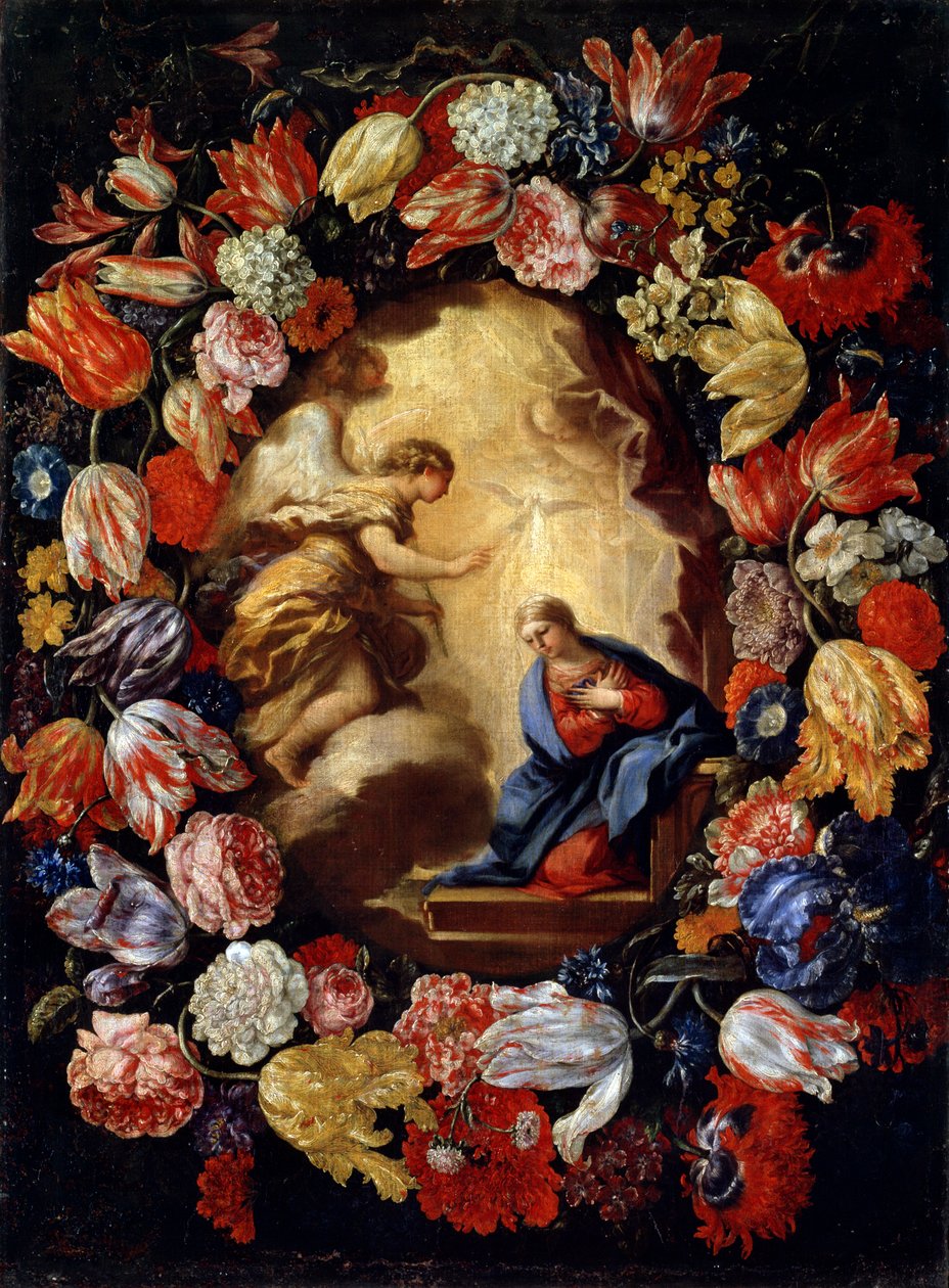 Çiçeklerle Müjde, 17. veya 18. yüzyılın başları by Carlo Maratta