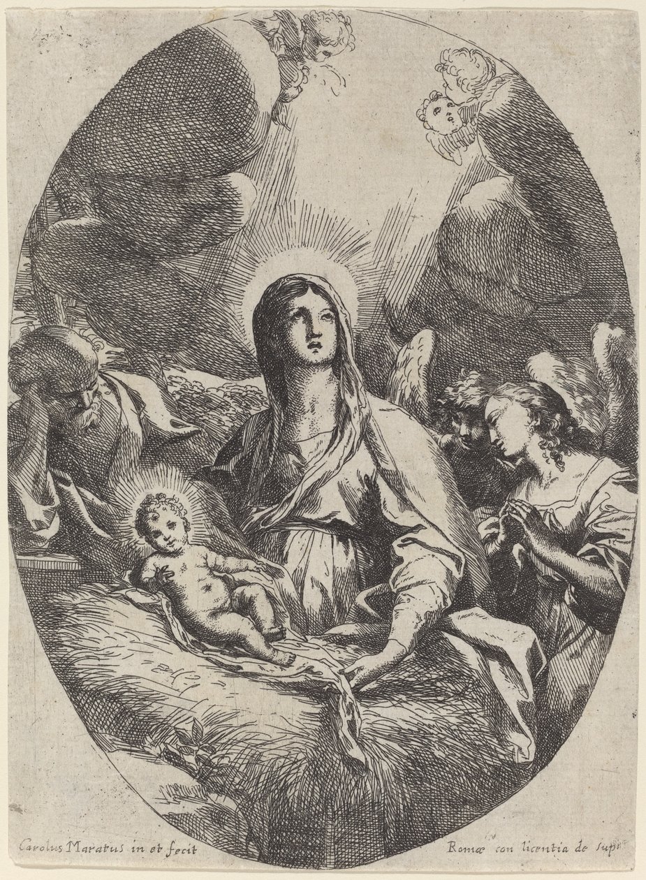 Meleklerle Kutsal Aile by Carlo Maratta