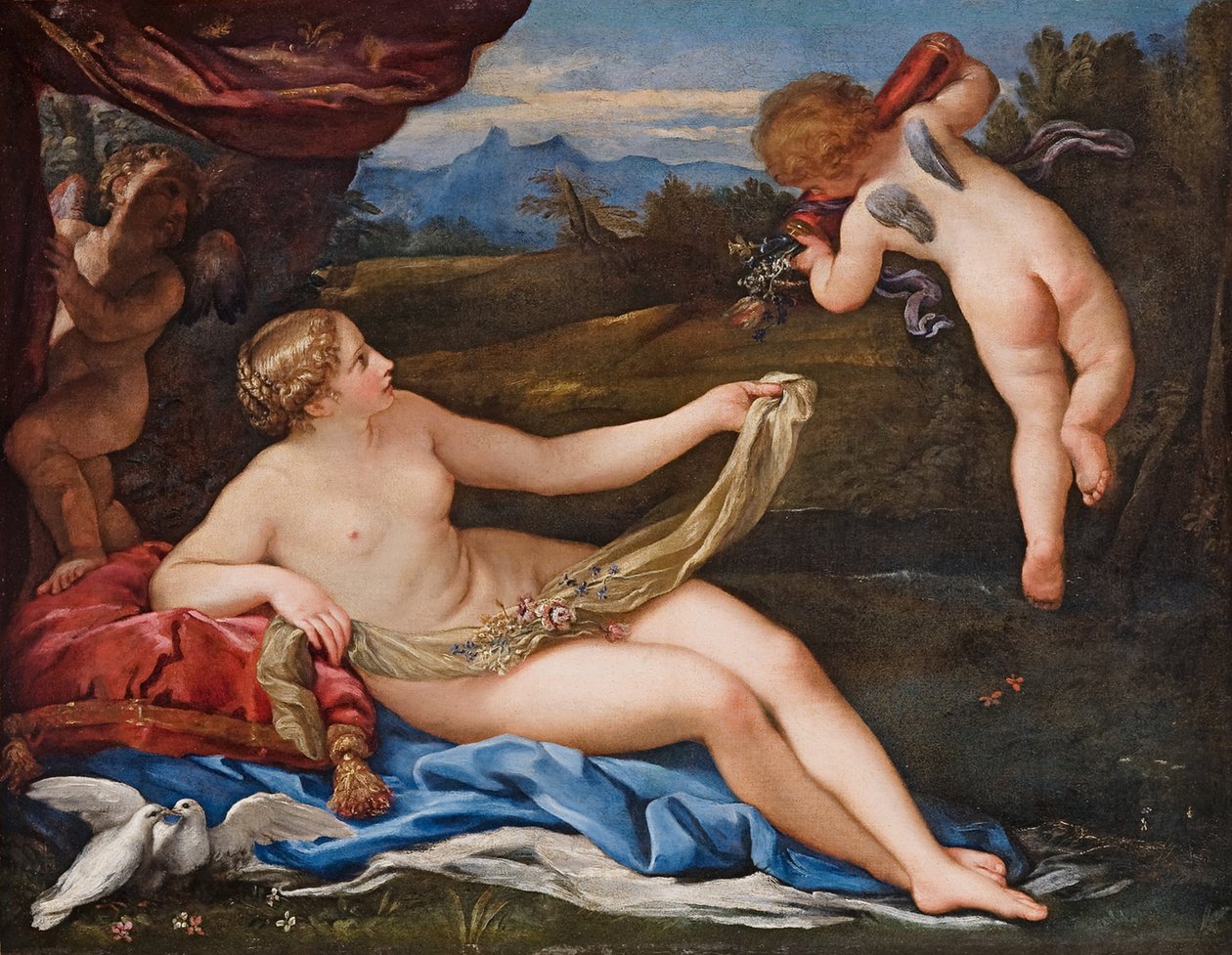 Venüs ve Aşk Tanrısı by Carlo Maratta