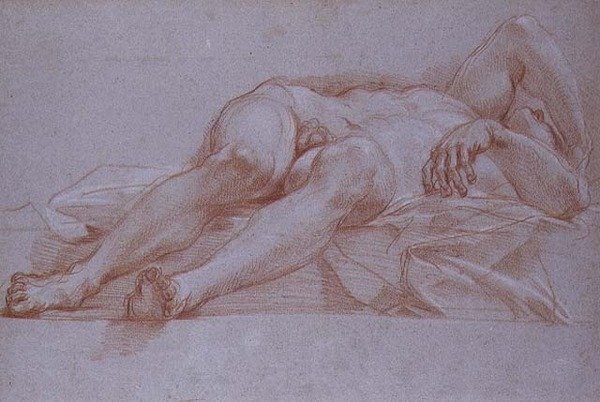 Sisera Figürü Çalışması, kağıt üzerinde tebeşir, c.1680: Roma, Aziz Petrus