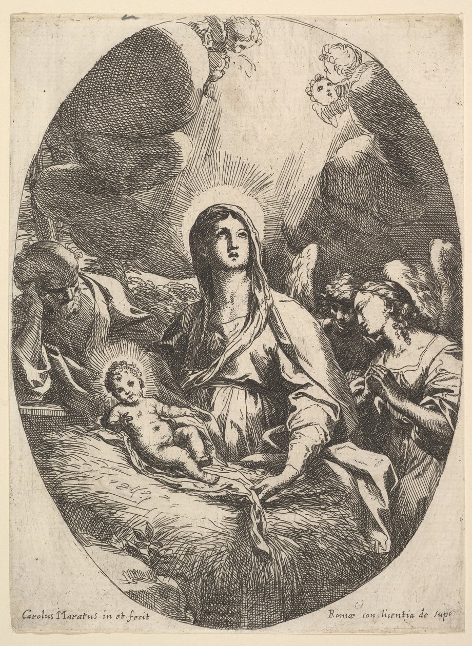 Meleklerin Hayranlığı. by Carlo Maratta or Maratti