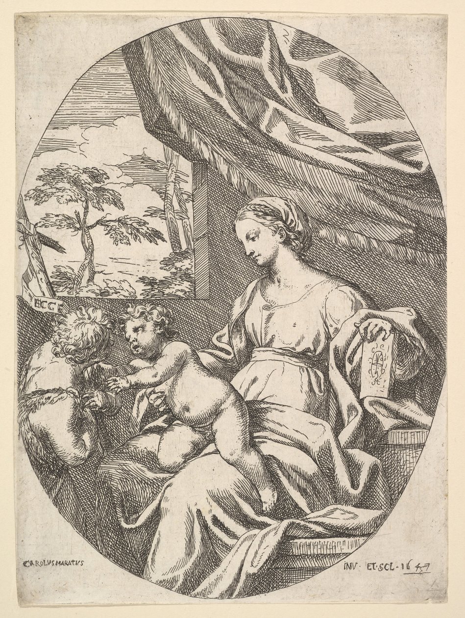 Vaftizci Yahya ile Bakire ve Çocuk, 1647. by Carlo Maratta or Maratti