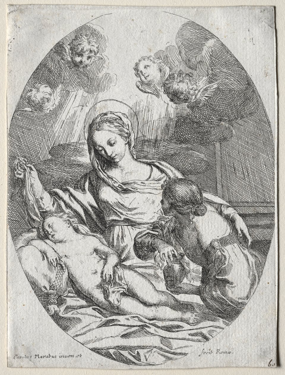 Magdalen ile Madonna ve Çocuk by Carlo Maratti