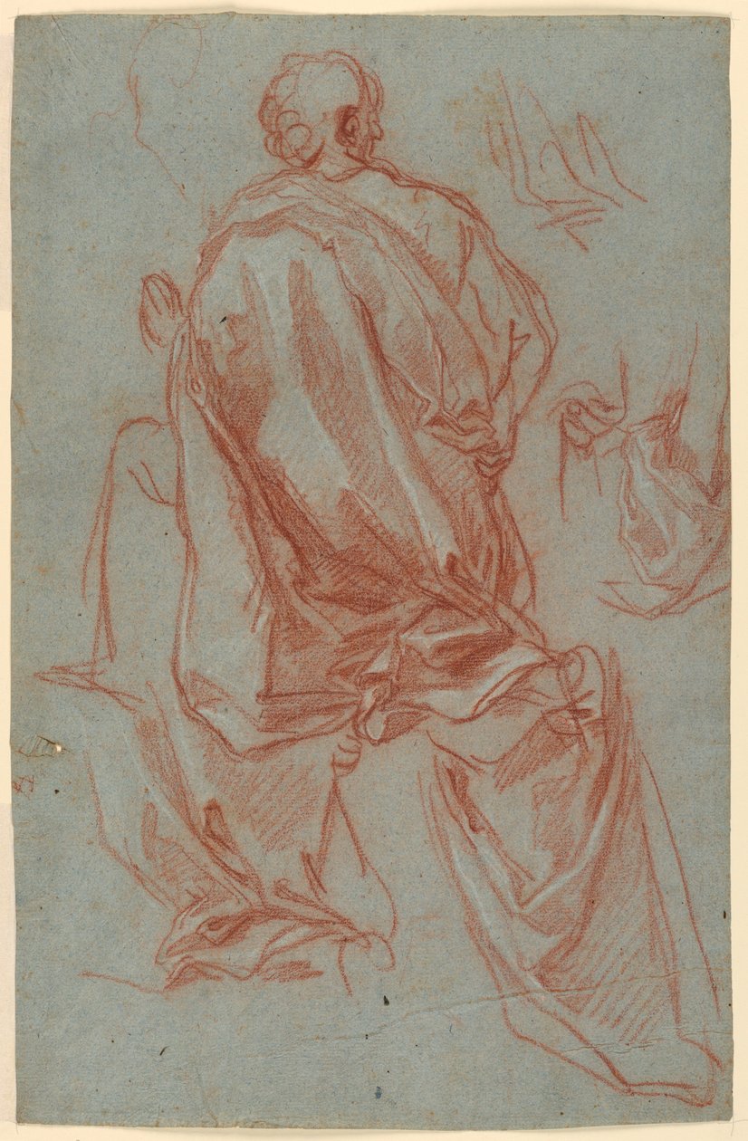 Diz çökmüş bir figürün çalışmaları by Carlo Maratti