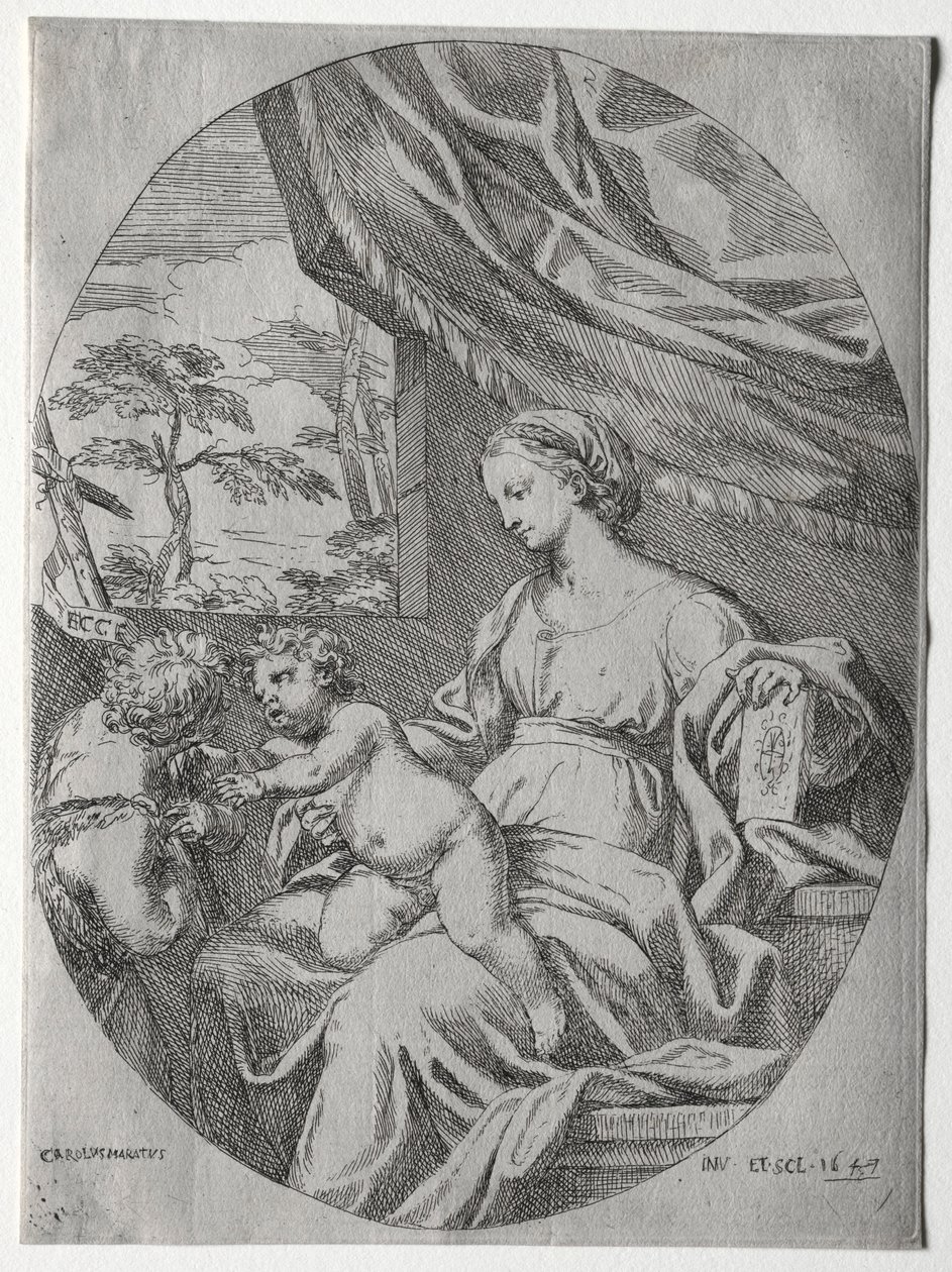 Bebek Aziz John ile Bakire ve Çocuk, 1647. by Carlo Maratta or Maratti